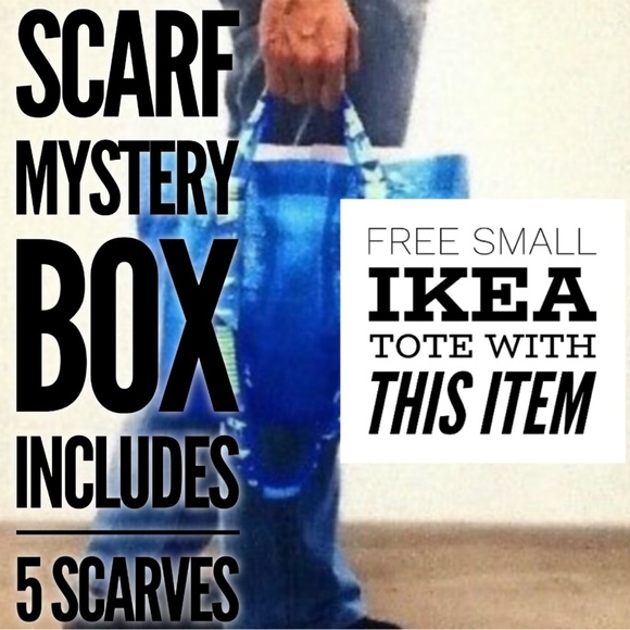 MYSTERY BOX || 5 random SCARVES w/Small IKEA Tote - Picture 1 of 5
